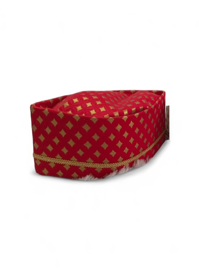 Firstdemand Traditional Golden Printed Wedding Cap for Men, Pooja Topi, Marriage Engagement Sakharpuda Topi - Image 3